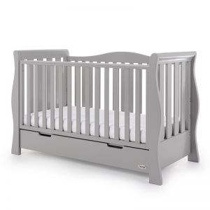 OBABY Luxe Sleigh Cot Bed Warm Grey